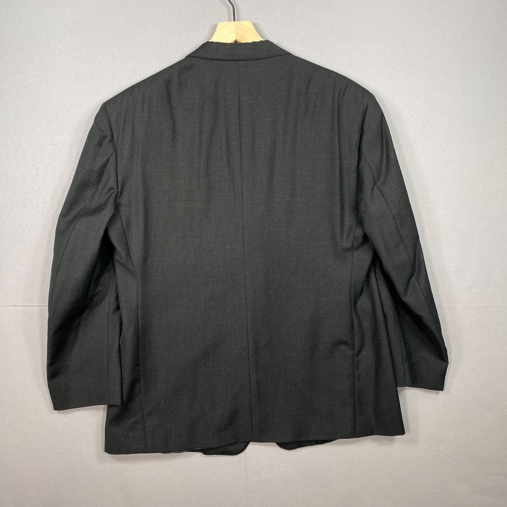 VTG Polo Ralph Lauren Blazer Peak Lapel Mens 42R Charcoal Wool USA Union Made - Picture 9 of 16